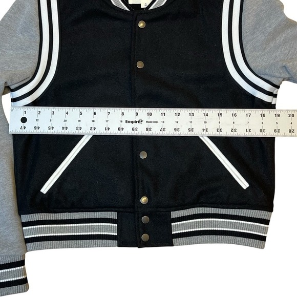 Aeropostale Varsity Snap Front Jacket Women's Black Gray Size M Preppy Academia - Picture 8 of 8